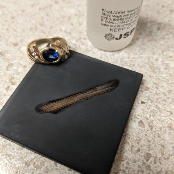 14k Solid Gold Vintage Sapphire Diamond Ring - Picture 9 of 12